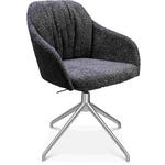 ARMLEHNSTUHL  in Aluminium Bouclé  - Lavagrau/Alufarben, Design, Textil/Metall (58/81,5-84,5/60cm) - Johann Jakob