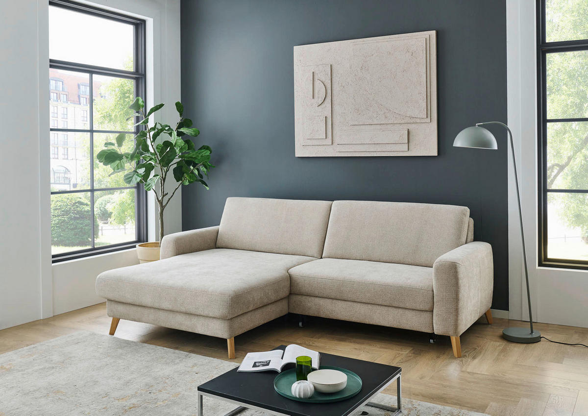 ECKSOFA  Chenille Beige  - Beige, Design, Holz/Textil (167/222cm) - Beldomo Comfort