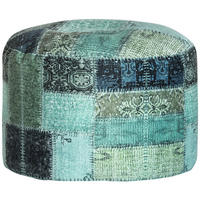 POUF in Textil Petrol  - Petrol, Design, Textil (50/30/50cm)
