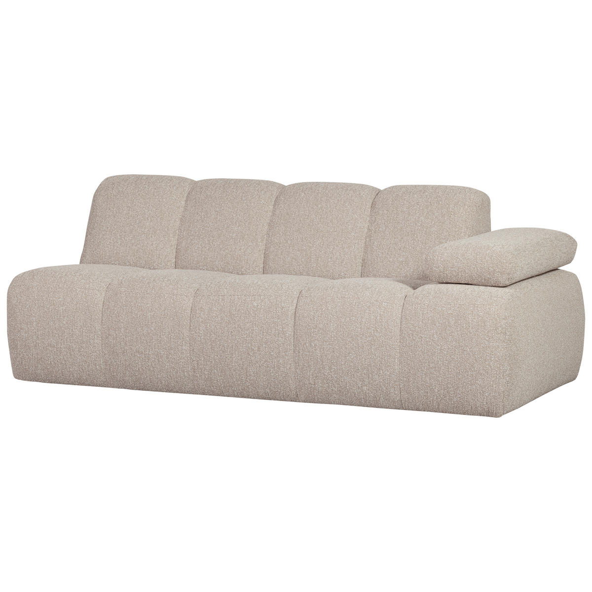 SOFAELEMENT Mojo in Bouclé Beige  - Beige/Schwarz, MODERN, Kunststoff/Textil (204/74/97cm) - Livetastic