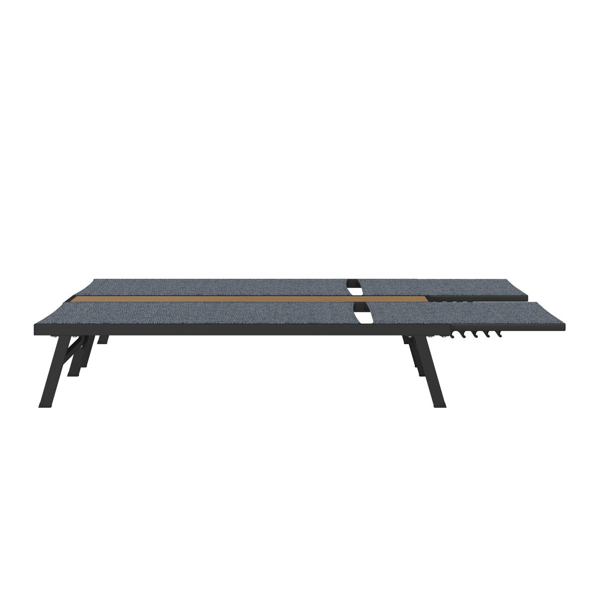 SONNENLIEGE 126/94/195 cm  - Dunkelgrau/Naturfarben, MODERN, Kunststoff/Textil (126/94/195cm) - Ambia Garden