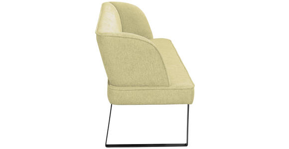SITZBANK 185/91/66 cm Webstoff Schwarz, Hellgrün - Schwarz/Hellgrün, Design, Textil/Metall (185/91/66cm) - Novel