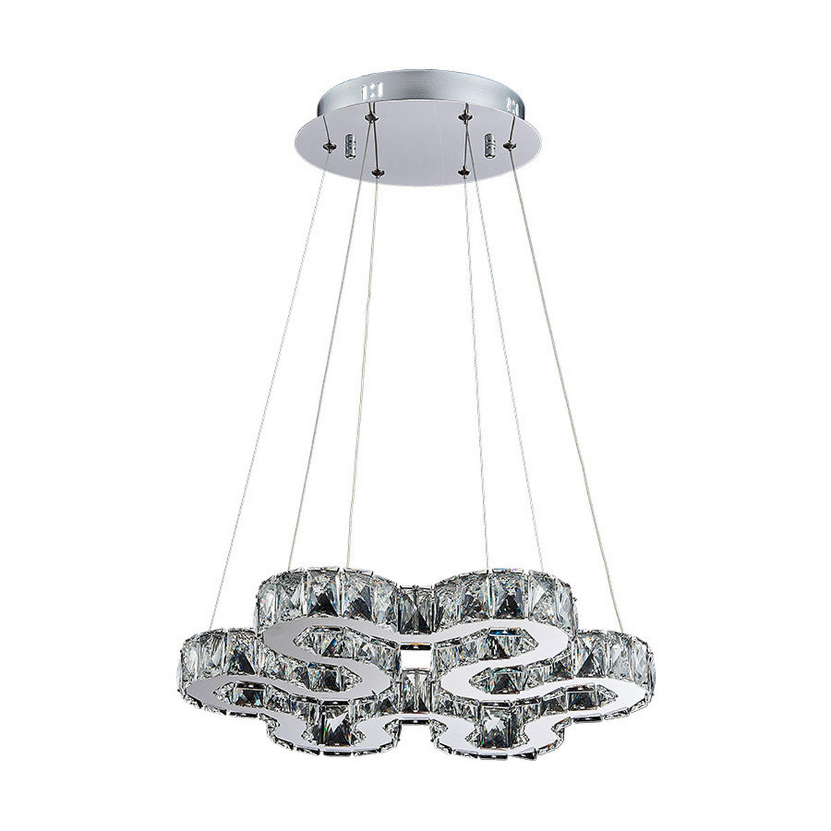 LUSTRĂ LED  - culoare inox, Basics, sticlă/metal (48cm)