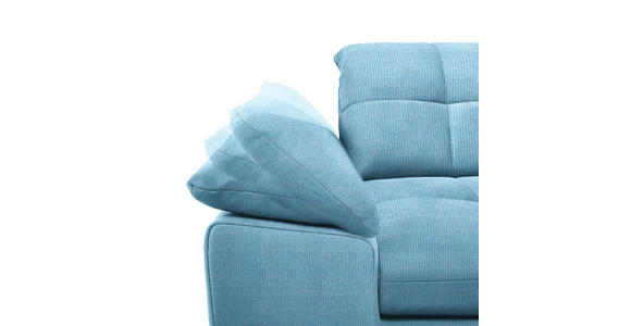 ECKSOFA in Mikrofaser Pastellblau  - Chromfarben/Pastellblau, Design, Textil/Metall (265/180cm) - Carryhome