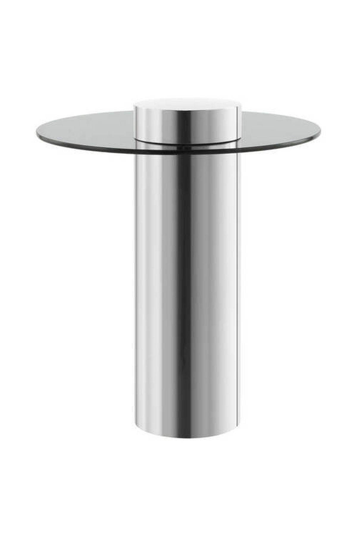 BEISTELLTISCH in Metall, Glas 46/46/52 cm  - Silberfarben/Grau, Modern, Glas/Metall (46/46/52cm) - Kayoom