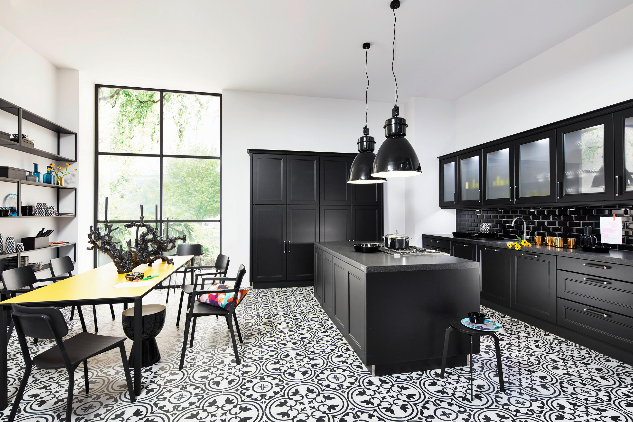 EINBAUKÜCHE WINDSOR LACK  - Schwarz, Design, Holzwerkstoff - Nolte Küchen