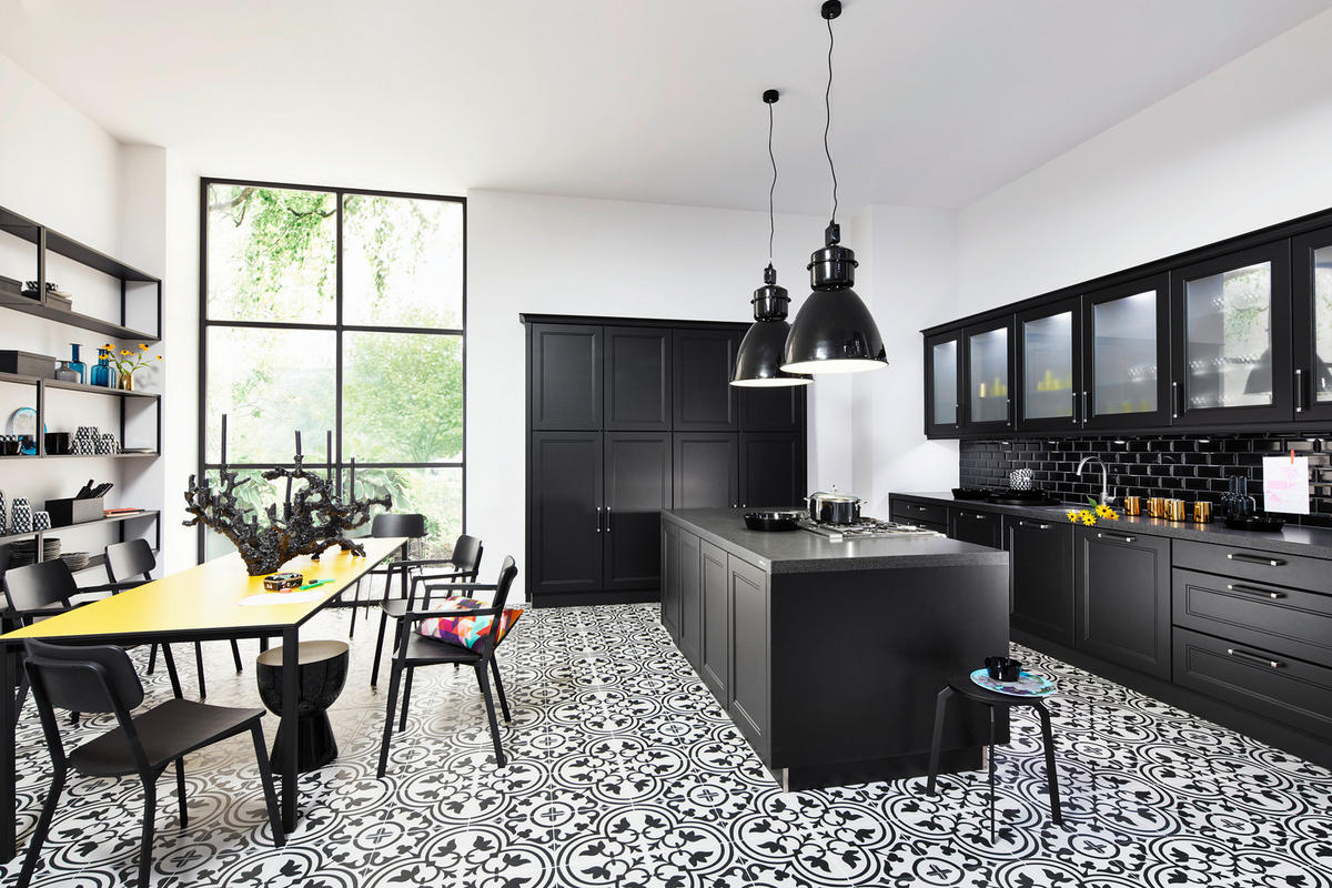 EINBAUKÜCHE WINDSOR LACK  - Schwarz, Design, Holzwerkstoff - Nolte Küchen