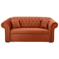 SCHLAFSOFA  mit Velours Rostfarben  - Rostfarben/Schwarz, Design, Holz/Textil (213/86/99cm) - MID.YOU
