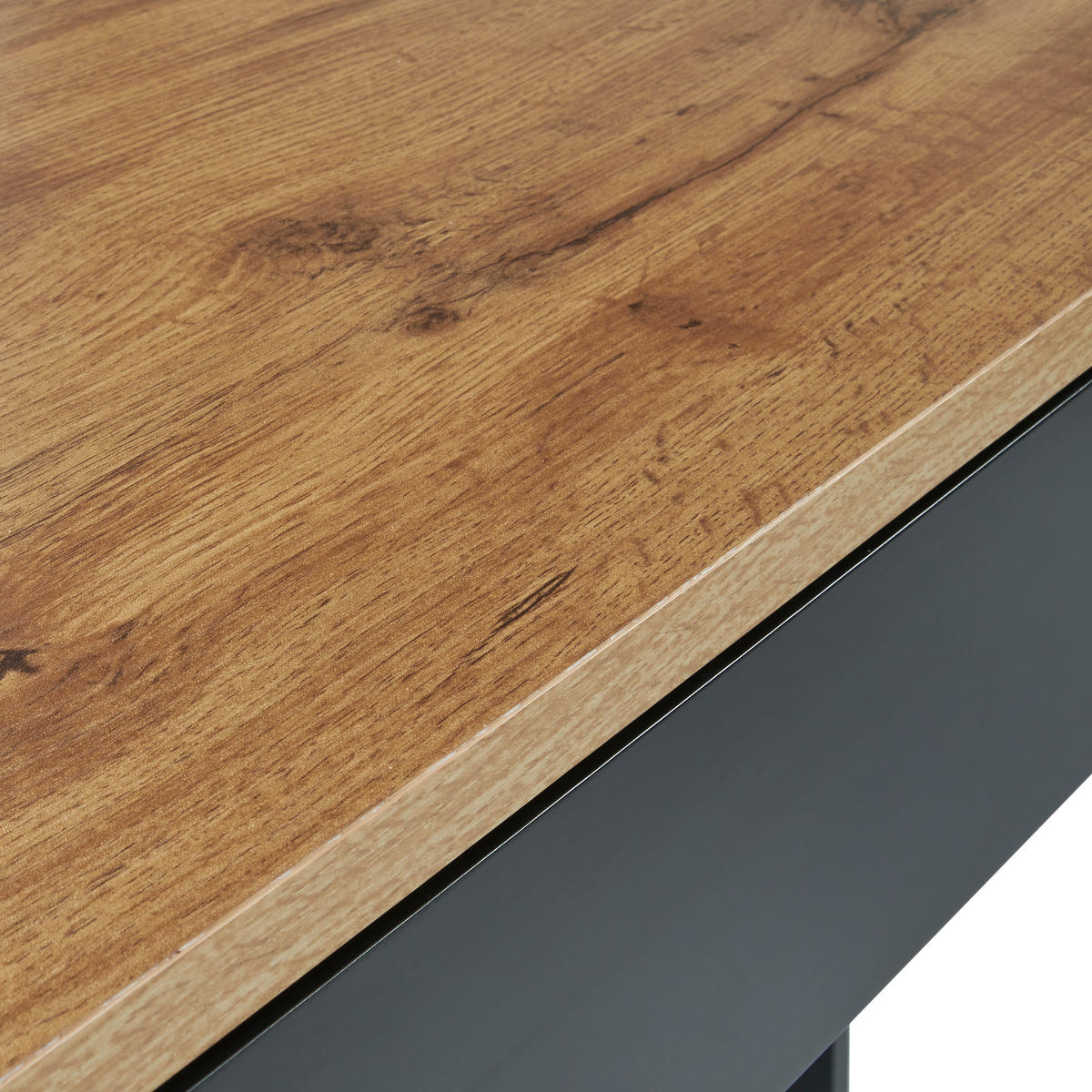 SCHREIBTISCH 101.6/40/76 cm Schwarz, Eichefarben  - Schwarz Hochglanz/Eichefarben, MODERN, Holzwerkstoff/Metall (101.6/40/76cm) - MID.YOU