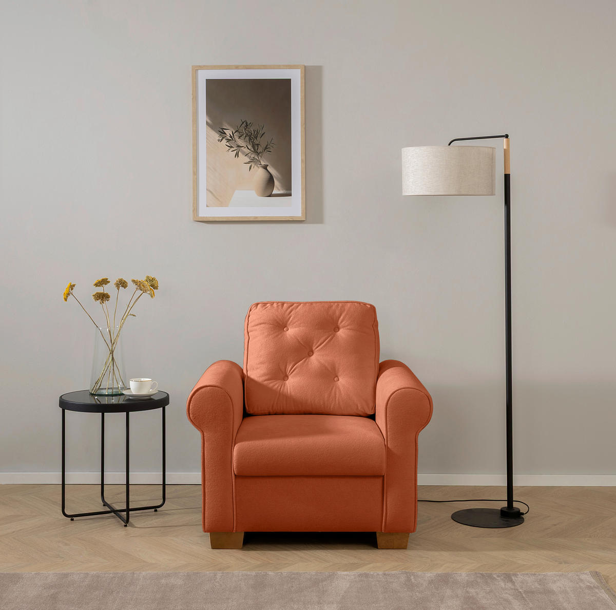 SESSEL Rostfarben  - Rostfarben/Buchefarben, Design, Holz/Textil (93/89/82cm) - MID.YOU