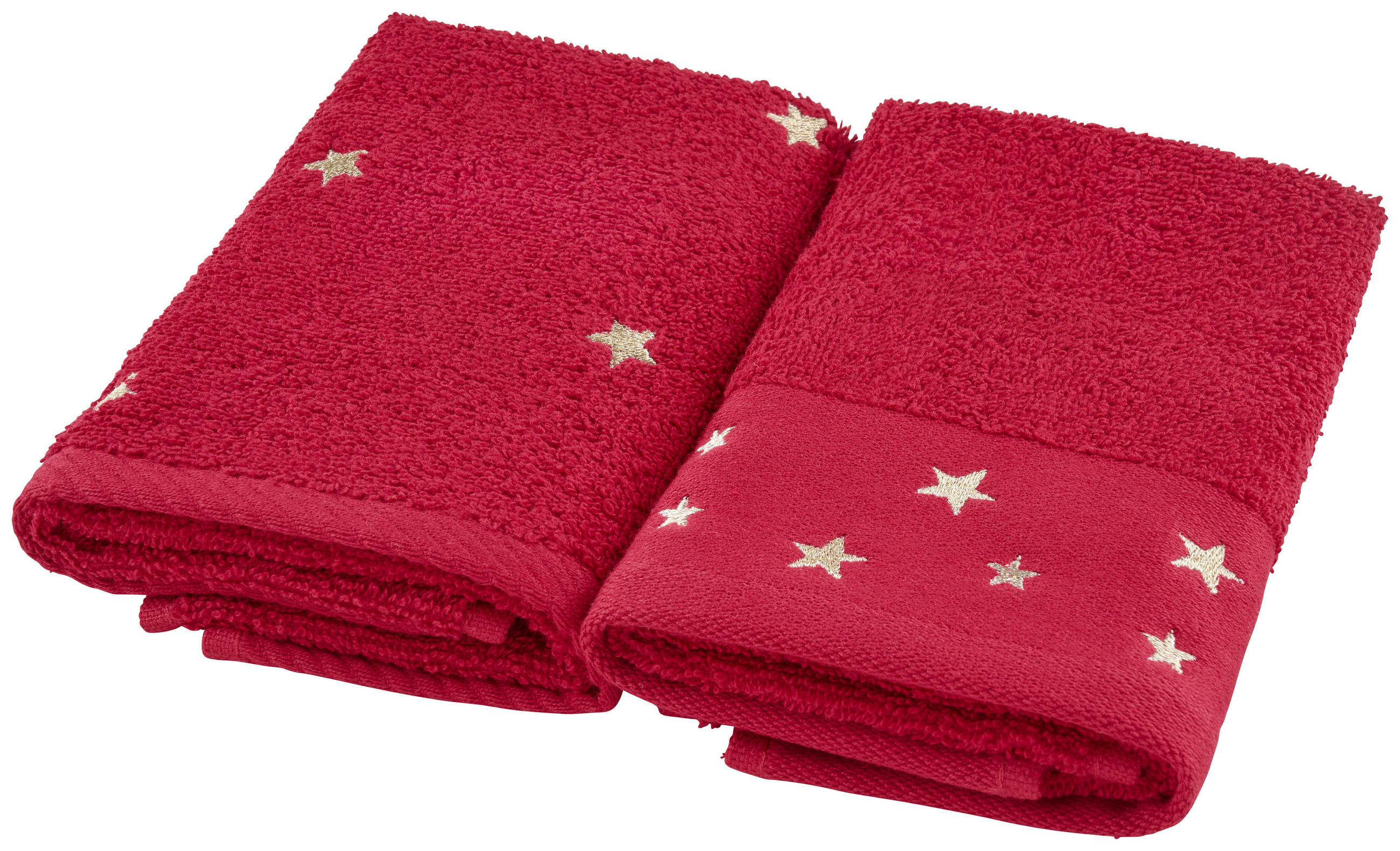 GÄSTETUCH Rot, Goldfarben 2-teilig 30/50 cm  - Rot/Goldfarben, Konventionell, Textil (30/50cm) - X-Mas