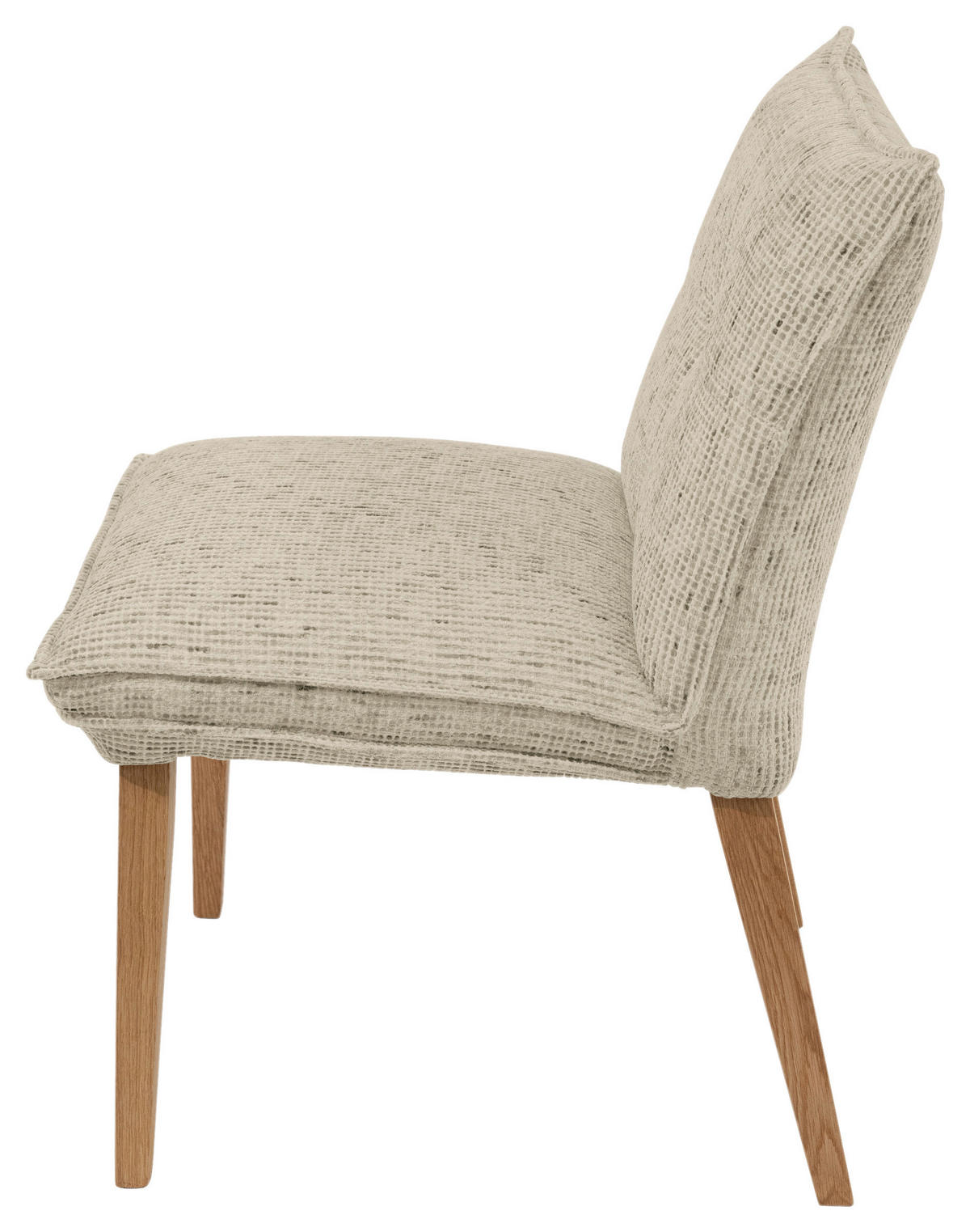 STUHL Chenille Eichefarben, Beige Eiche massiv  - Eichefarben/Beige, KONVENTIONELL, Holz/Textil (52/86/65cm) - Valdera