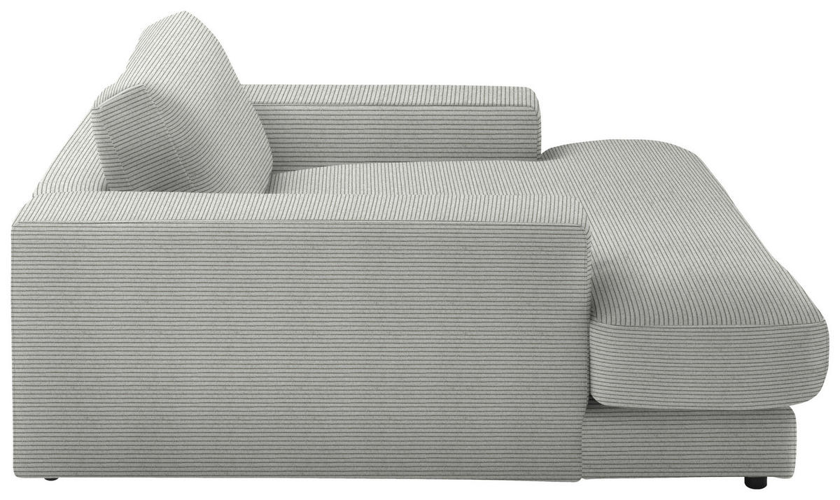 XXL-SESSEL in Feincord Hellgrau  - Hellgrau/Schwarz, Design, Kunststoff/Textil (150/86/170cm) - Lomoco