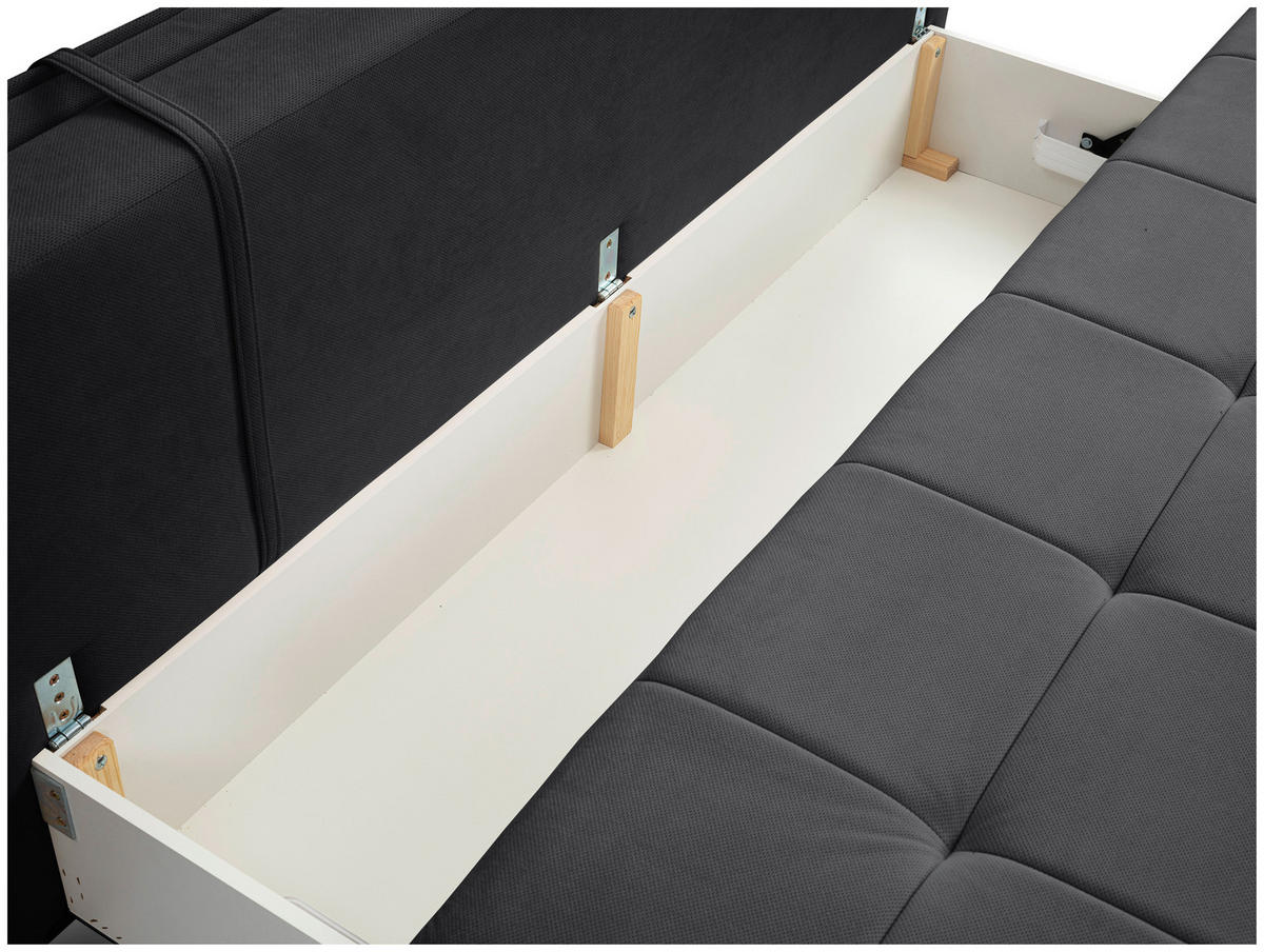 SCHLAFSOFA in Webstoff Graphitfarben  - Schwarz/Graphitfarben, Modern, Kunststoff/Textil (202/73-92/105cm) - MID.YOU