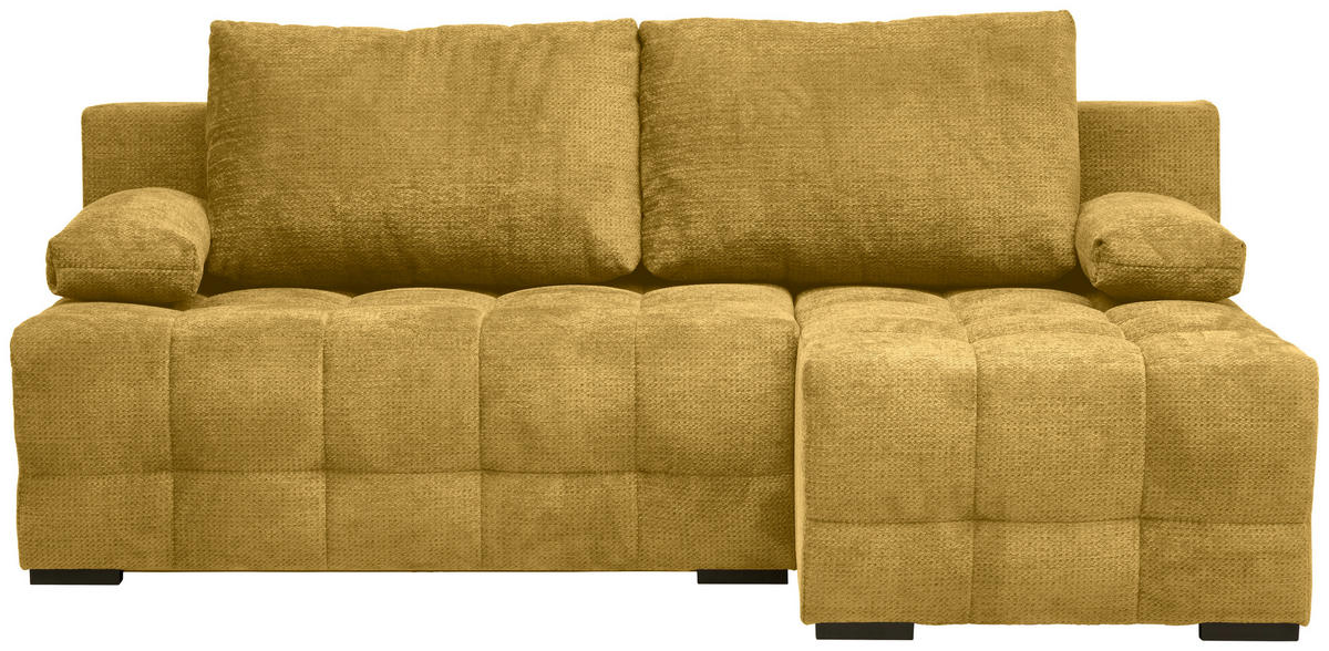 ROHOVÁ SEDAČKA, textil, hořčicově žlutá - černá/hořčicově žlutá, Moderní, textil/plast (204/145cm) - Hom`in