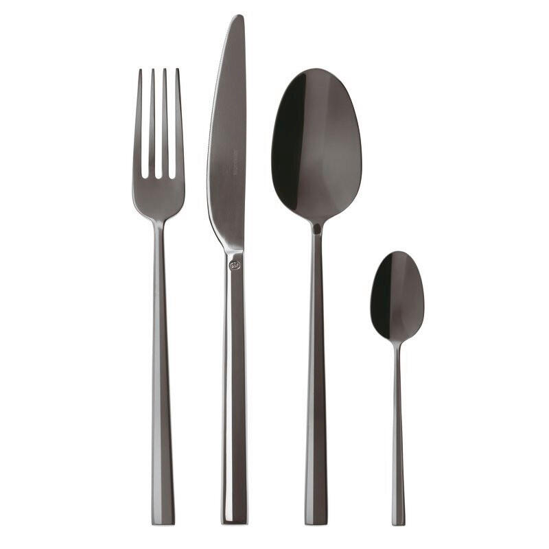 JEDILNI PRIBOR   24-delni  nerjaveče jeklo   - črna, Basics, kovina - Sambonet