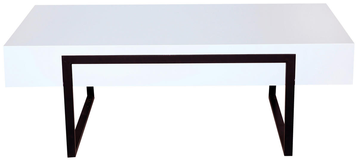 COUCHTISCH 120/60/42 cm rechteckig Schwarz, Weiß  - Schwarz/Weiß, Design, Holzwerkstoff/Metall (120/60/42cm) - Novel
