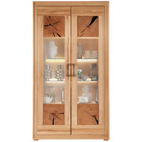 VITRINE  in massiv Kernbuche Kernbuche  - Anthrazit/Kernbuche, KONVENTIONELL, Glas/Holz (110,3/201/40cm) - Livetastic