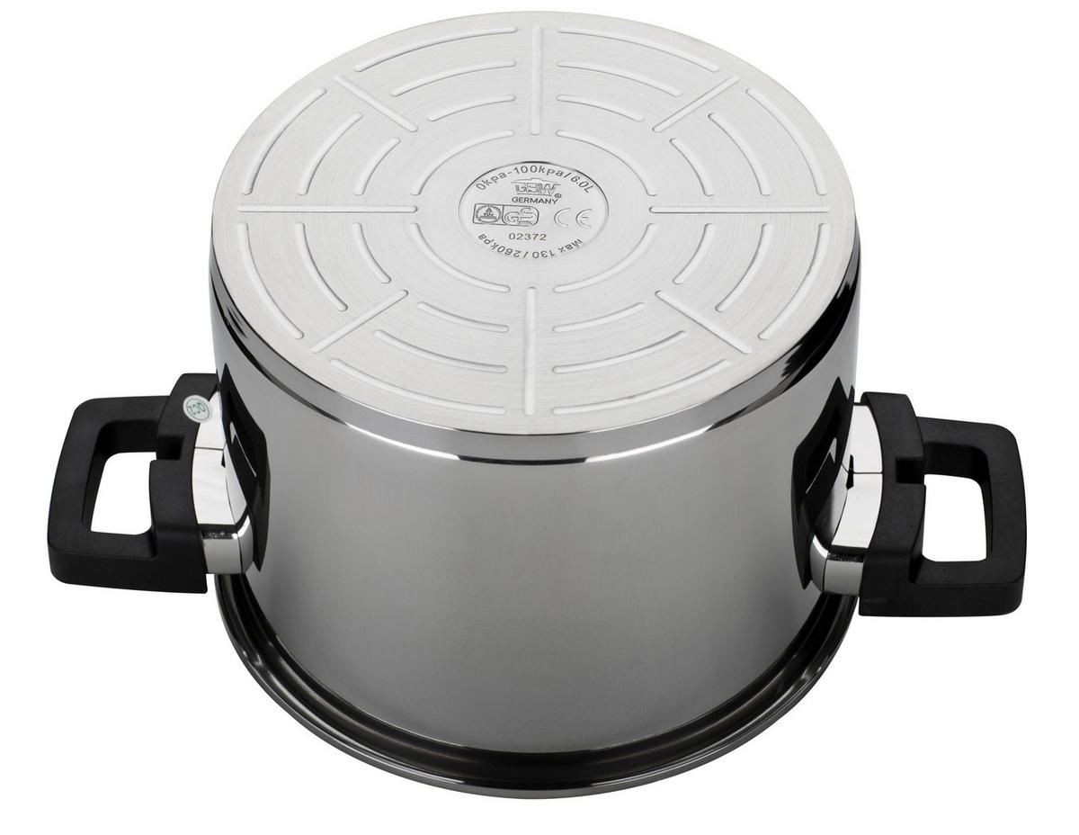 SCHNELLKOCHTOPF  EASY CLICK 6 l 22 cm  - Edelstahlfarben, Basics, Metall (22cm) - GSW