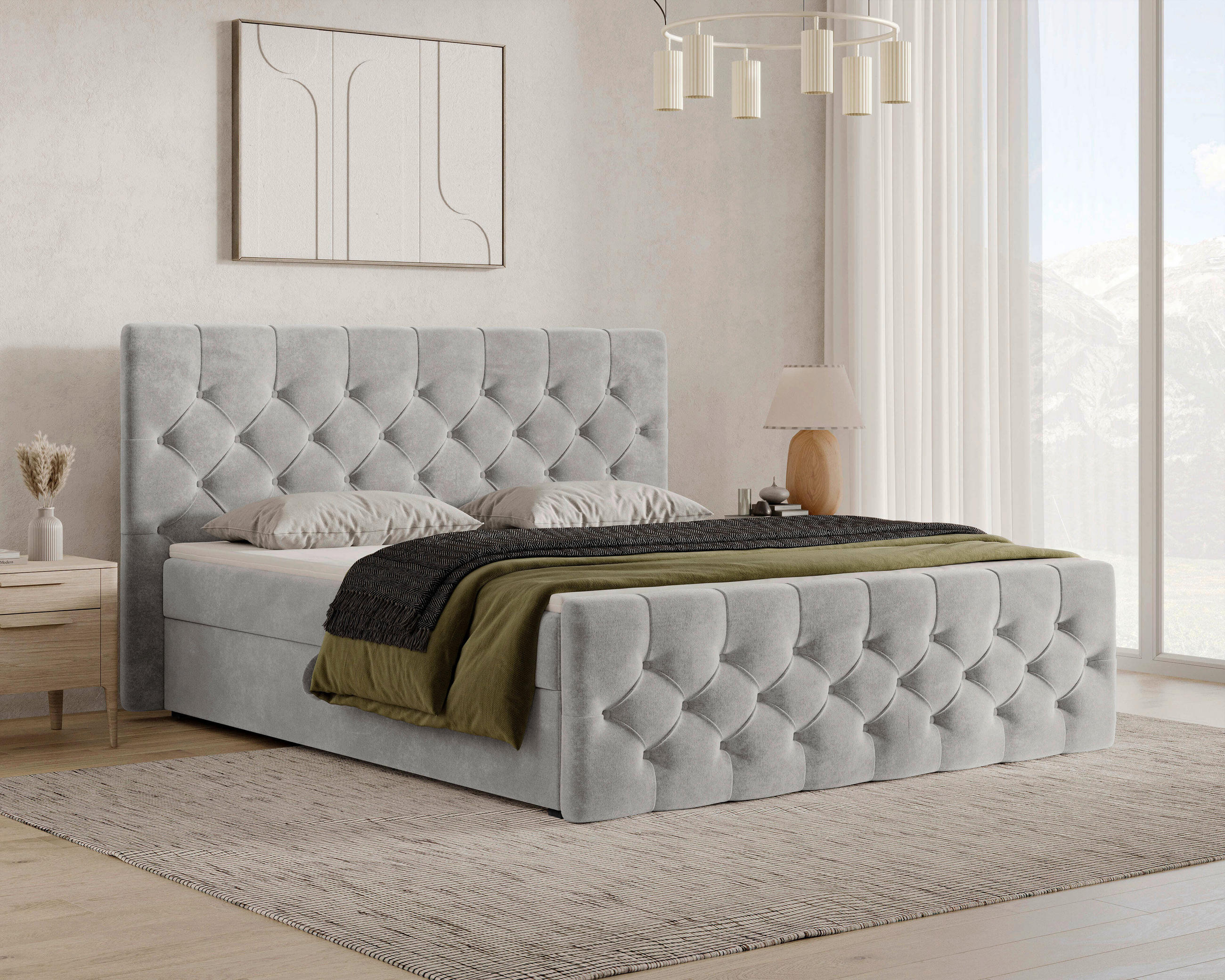 BOXBETT 140/200 cm  in Grau  - Schwarz/Grau, MODERN, Holz/Kunststoff (140/200cm) - MID.YOU