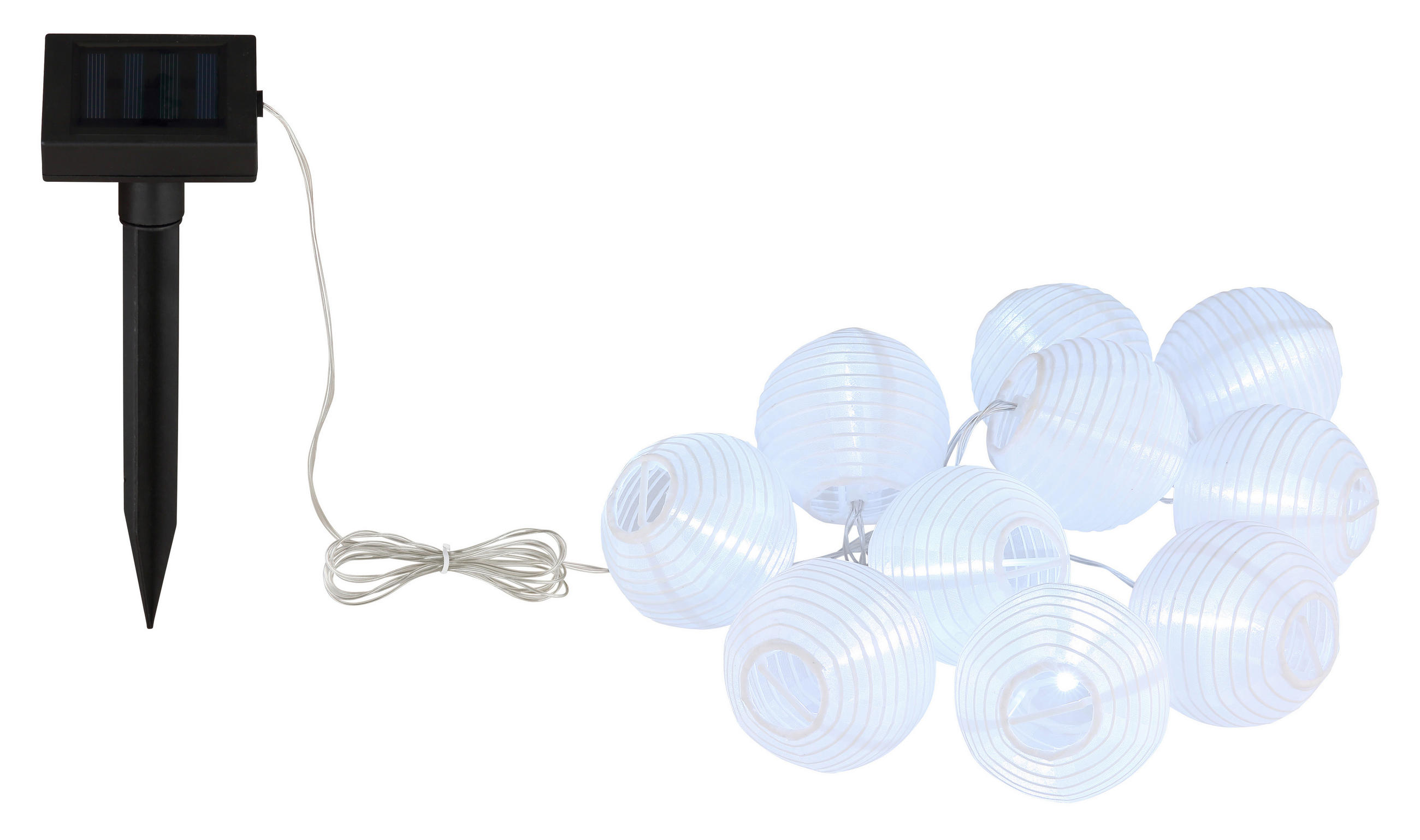 SOLARLEUCHTE Elke 7,5/24 cm   - Schwarz/Weiß, Basics, Kunststoff (7,5/24cm) - Ambia Garden