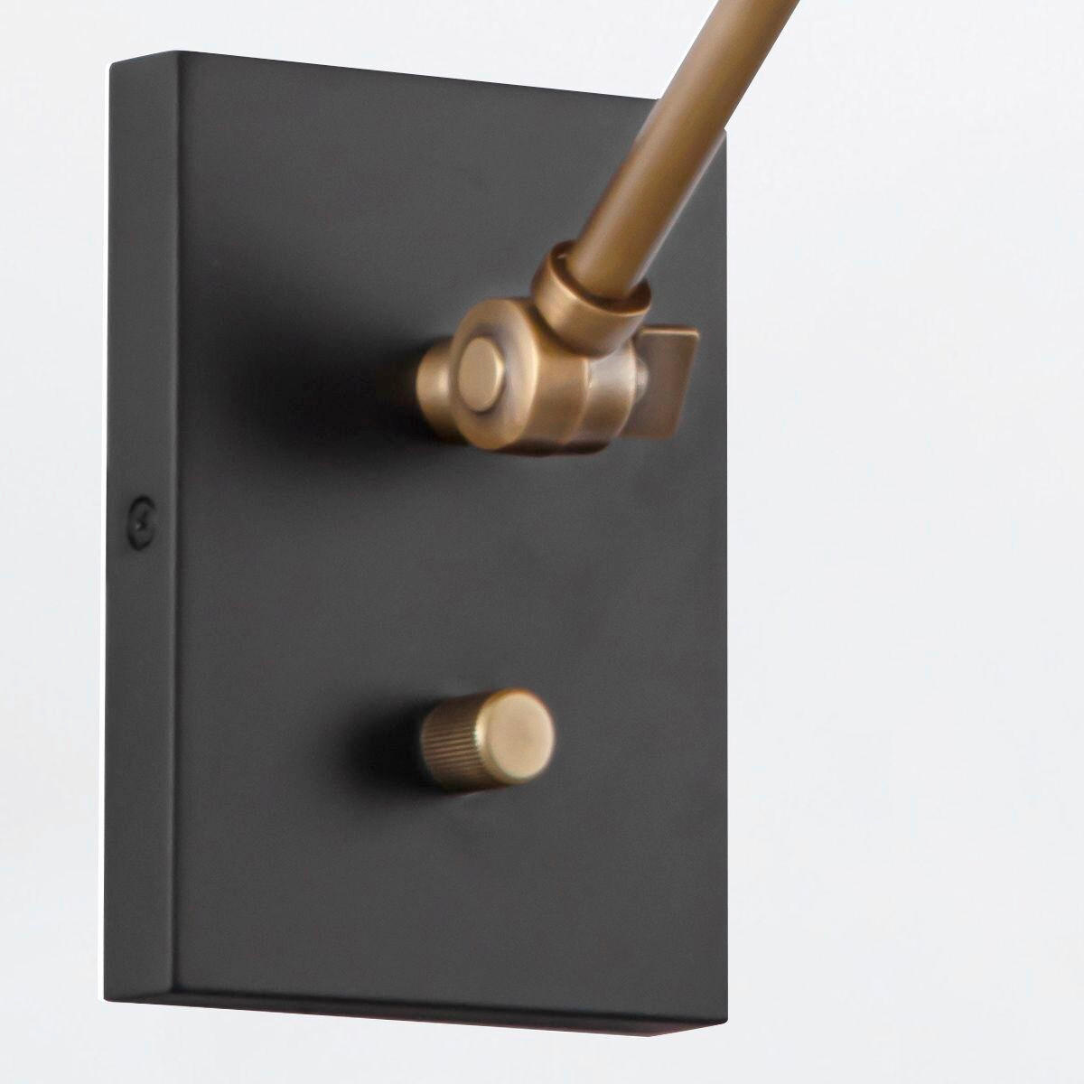 LED-WANDLEUCHTE    - Schwarz, Design, Leder/Metall (44,5/14,2/74,3cm) - Elstead Lighting