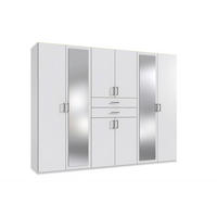 KLEIDERSCHRANK Weiss  - Weiss/Schwarz, Konventionell, Holzwerkstoff/Kunststoff (270/210/58cm) - P & B