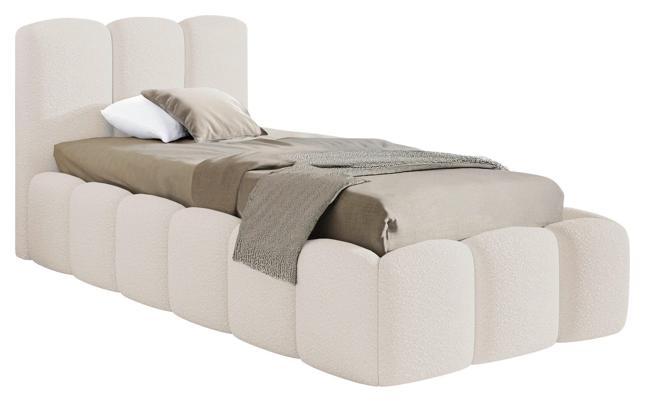 POLSTERBETT Lattenrost, Bettkasten Perlmutt 90/200 cm  - Perlmutt, MODERN, Holz/Textil (90/200cm) - Livetastic
