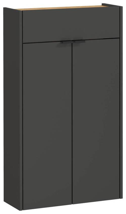 SCHUHSCHRANK Graphitfarben, Eichefarben  - Eichefarben/Schwarz, Design, Holzwerkstoff/Kunststoff (56/97/22cm)