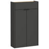 SCHUHSCHRANK Graphitfarben, Eichefarben  - Eichefarben/Schwarz, Design, Holzwerkstoff/Kunststoff (56/97/22cm)