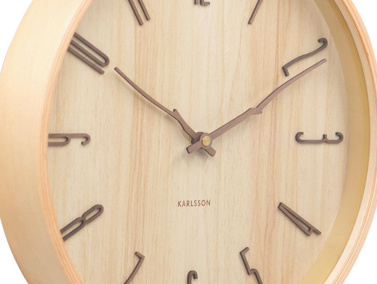 WANDUHR Rama Braun  - Braun, Basics, Holzwerkstoff (30cm) - Karlsson