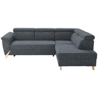 ECKSOFA  in Bouclé Anthrazit  265/200 cm  - Anthrazit/Naturfarben, KONVENTIONELL, Holz/Textil (265/200cm) - Stylife