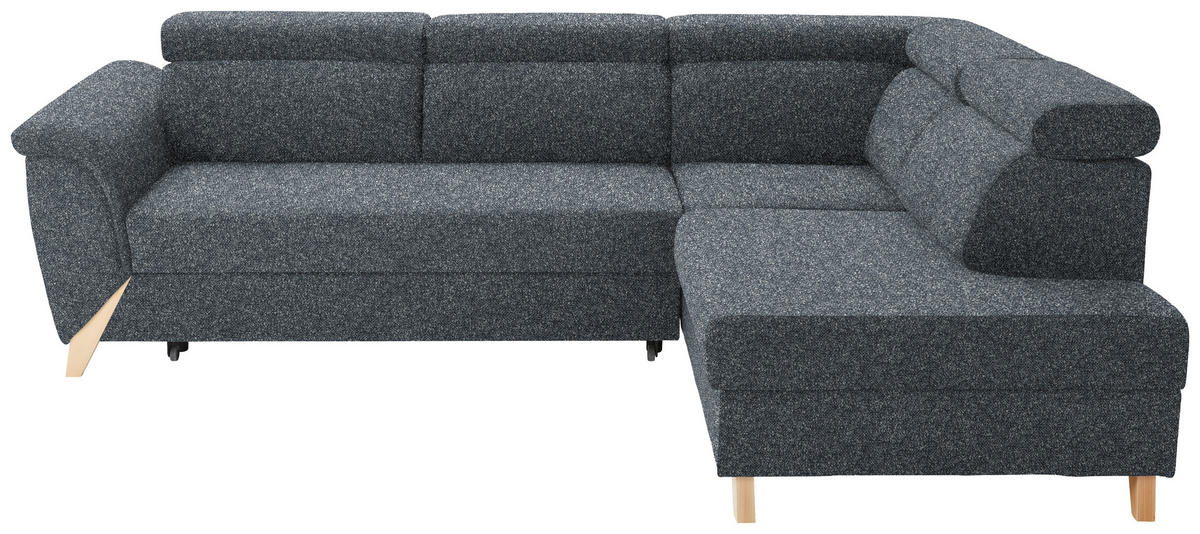 ECKSOFA  in Bouclé Anthrazit  265/200 cm  - Anthrazit/Naturfarben, KONVENTIONELL, Holz/Textil (265/200cm) - Stylife
