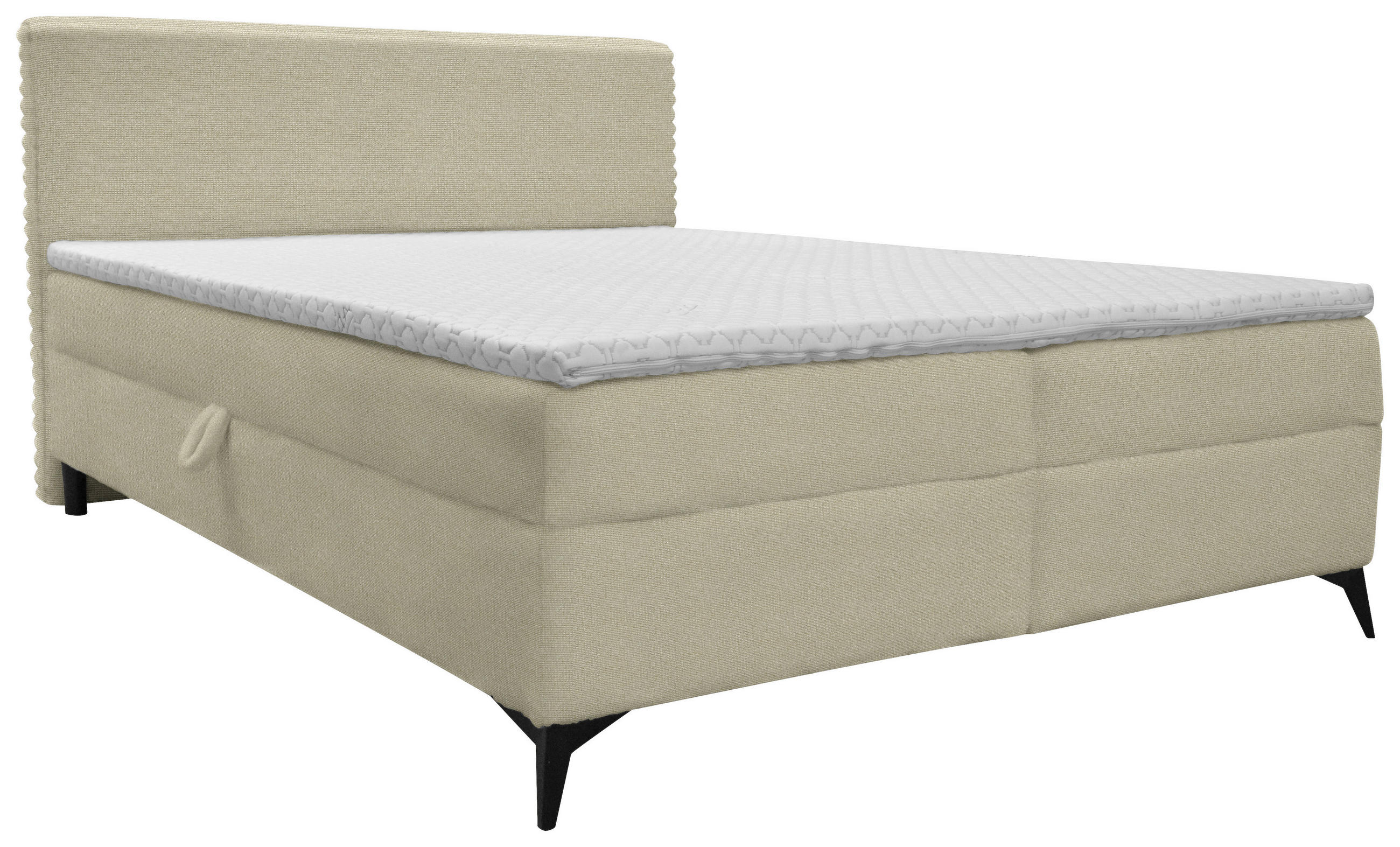 BOXBETT 160/200 cm  in Beige  - Beige/Schwarz, Design, Holz/Holzwerkstoff (160/200cm) - Xora