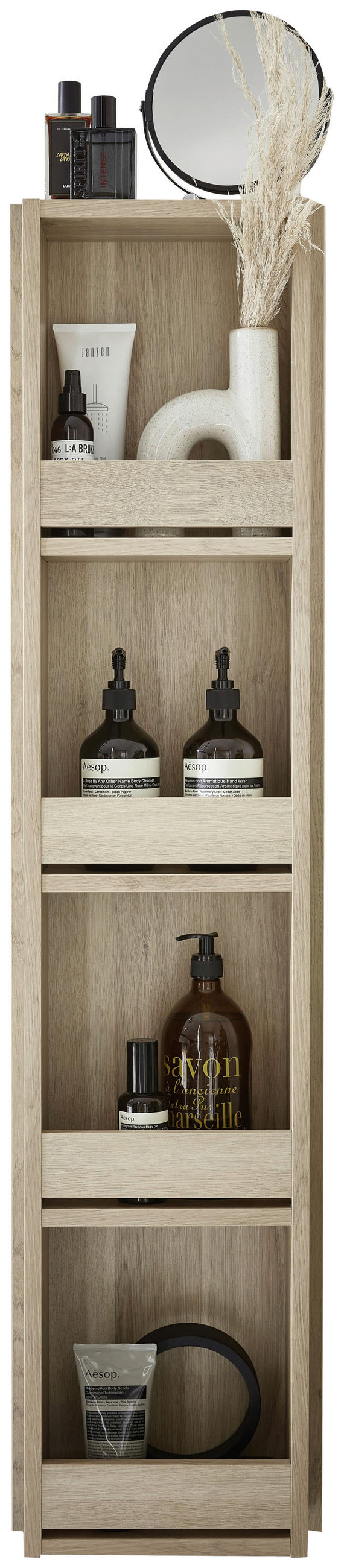 BADEZIMMERREGAL 30/128/15 cm  - Eichefarben, Design, Holzwerkstoff (30/128/15cm) - Novel