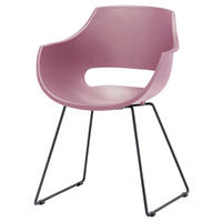 ARMLEHNSTUHL  in Stahl  - Schwarz/Rosa, Design, Kunststoff/Metall (57/80/58cm) - Livetastic