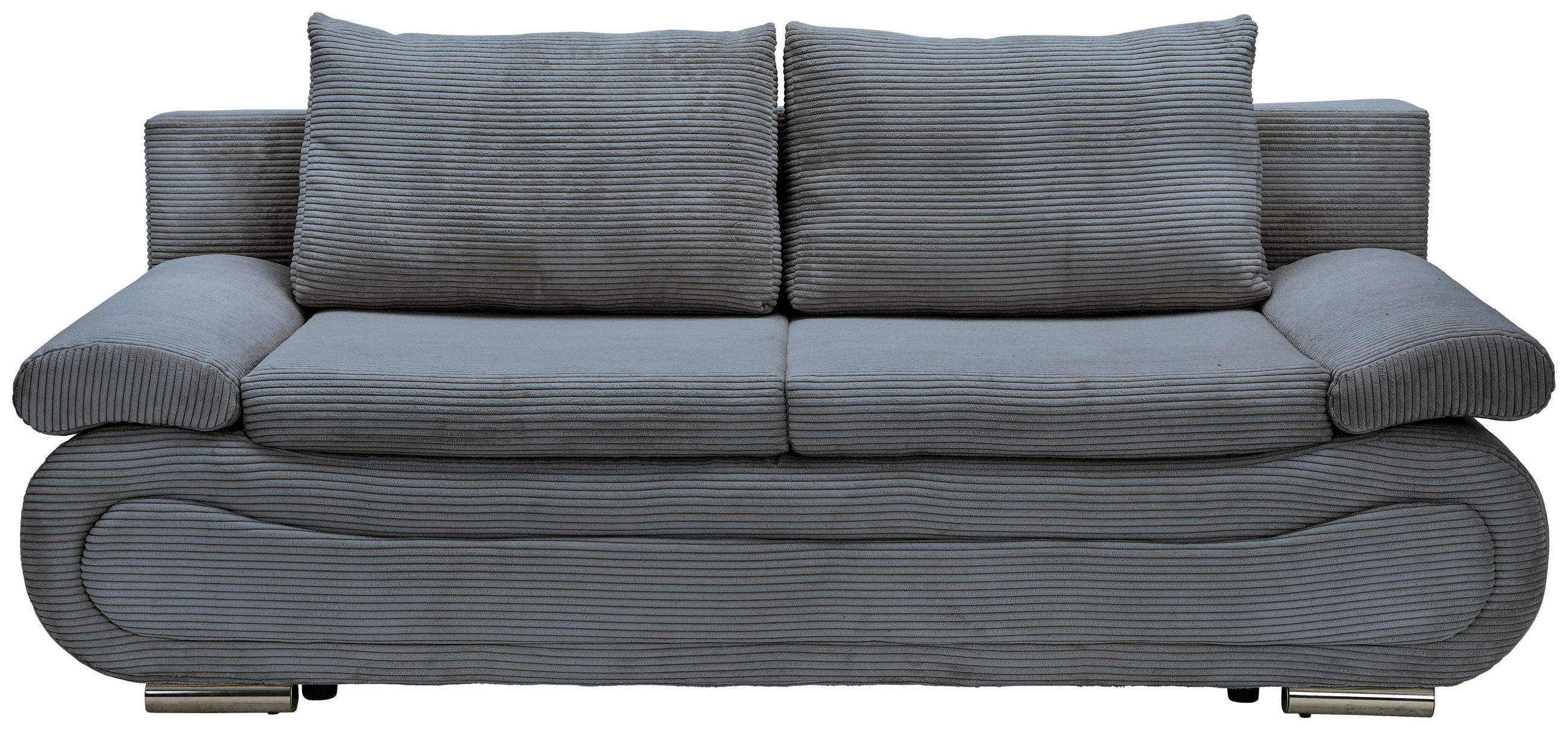 SCHLAFSOFA  mit Bettfunktion erhältlich Cord Anthrazit  - Chromfarben/Anthrazit, Design, Textil/Metall (200/78/90cm) - Venda