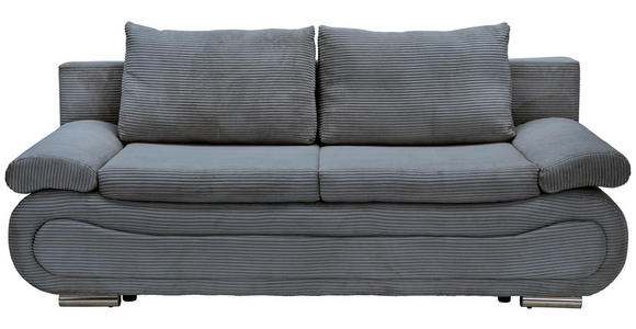SCHLAFSOFA  in Cord Anthrazit  - Chromfarben/Anthrazit, Design, Textil/Metall (200/78/90cm) - Venda