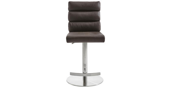 BARHOCKER in Metall, Textil Edelstahlfarben, Dunkelbraun - Edelstahlfarben/Dunkelbraun, Design, Textil/Metall (42/117/58,50cm) - Cantus