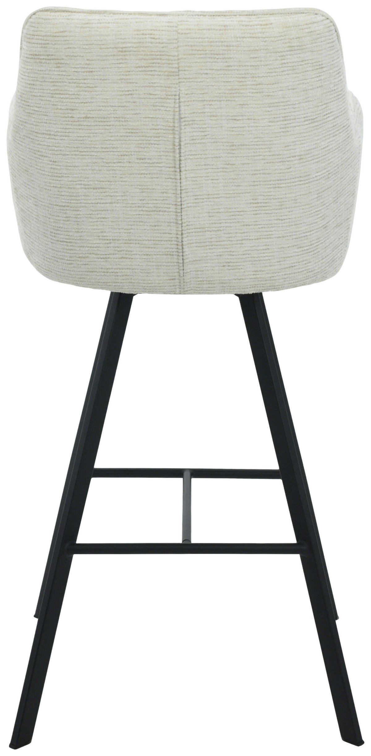 BARHOCKER Struktur Schwarz, Beige Eisen Sitzfläche 180° drehbar, automatische Rückholfunktion  - Beige/Schwarz, Design, Textil/Metall (55/108/58,5cm) - Carryhome