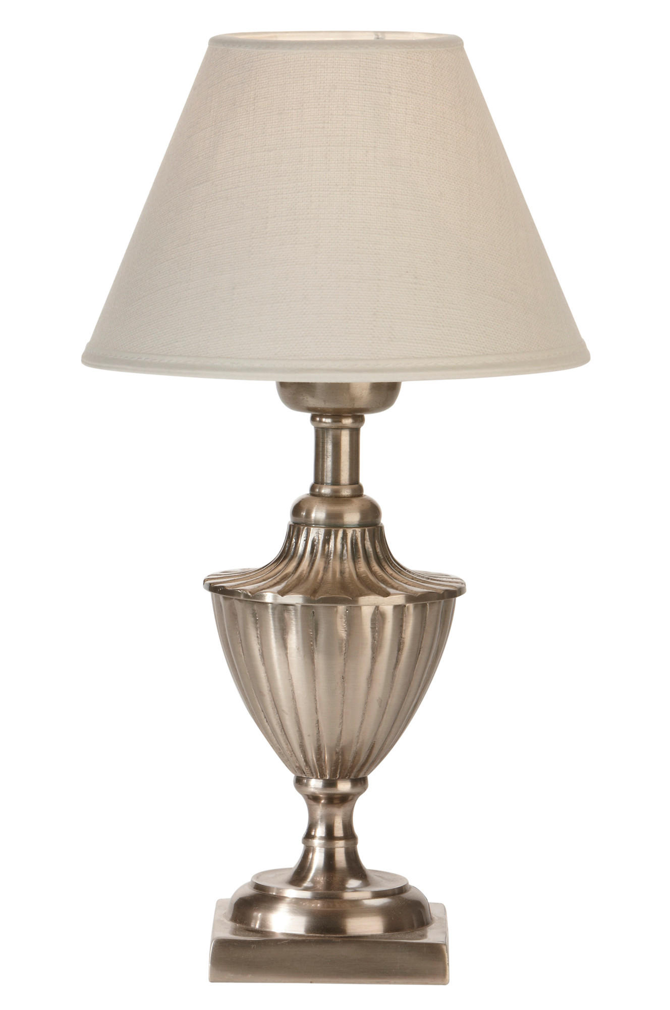 TISCHLEUCHTE Pollino 16/33/16 cm   - Silberfarben/Creme, KONVENTIONELL, Metall (16/33/16cm) - PR Home