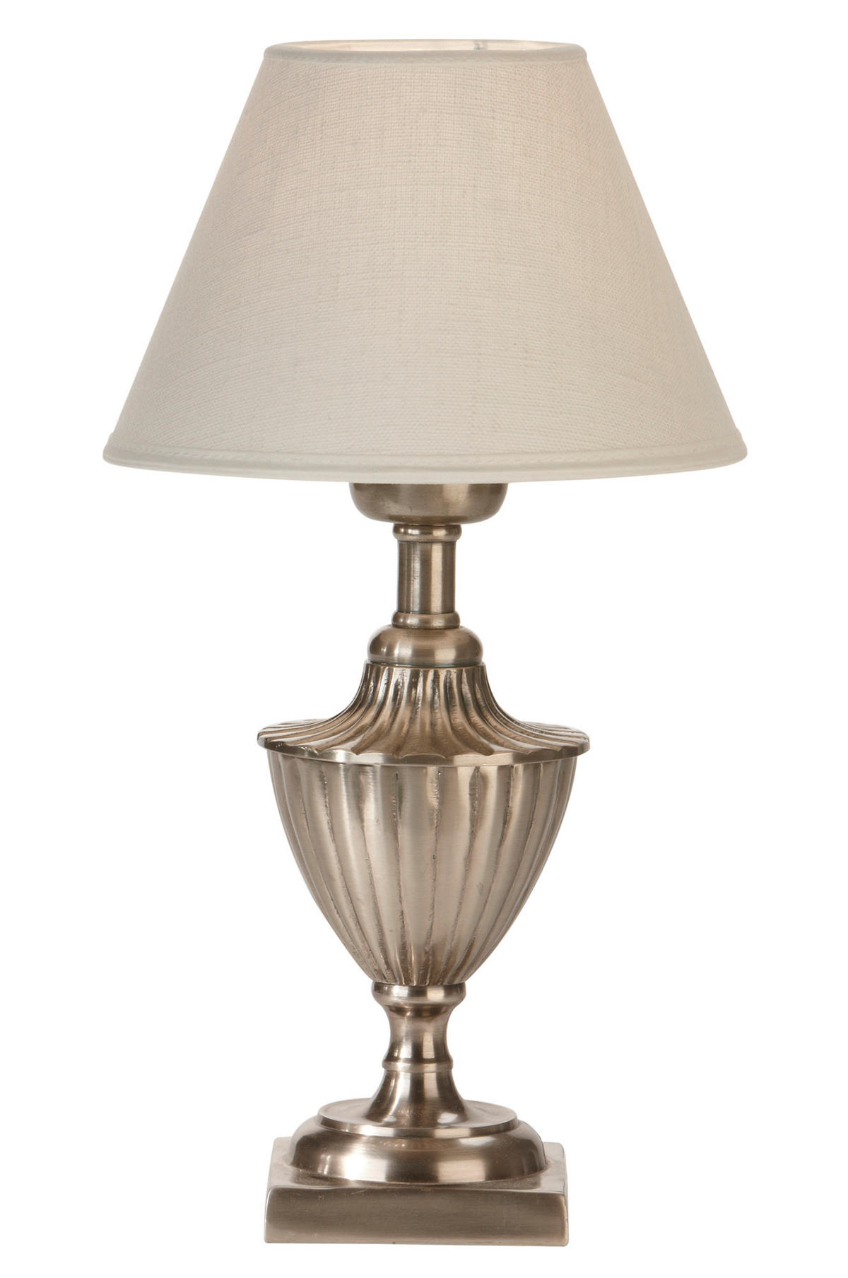 TISCHLEUCHTE Pollino 16/33/16 cm   - Silberfarben/Creme, KONVENTIONELL, Metall (16/33/16cm) - PR Home