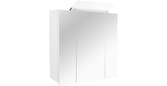 Spiegelschrank mit Soft-Close + Led Tress II B: 80cm, Weiß - Weiß, KONVENTIONELL, Holzwerkstoff (80/70/17cm) - Luca Bessoni