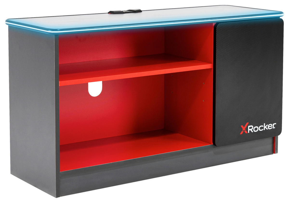 TV DIEL, červená, čierna, 101,3/55,1/36,3 cm - čierna/červená, Modern, kompozitné drevo (101,3/55,1/36,3cm) - X Rocker