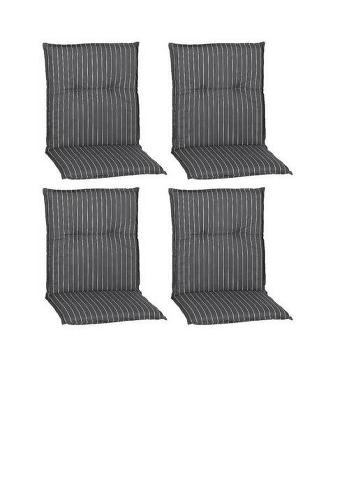 SESSELAUFLAGE in Grau, Weiss Streifen  - Weiss/Grau, Basics, Textil (100/50/6cm) - Gardenson