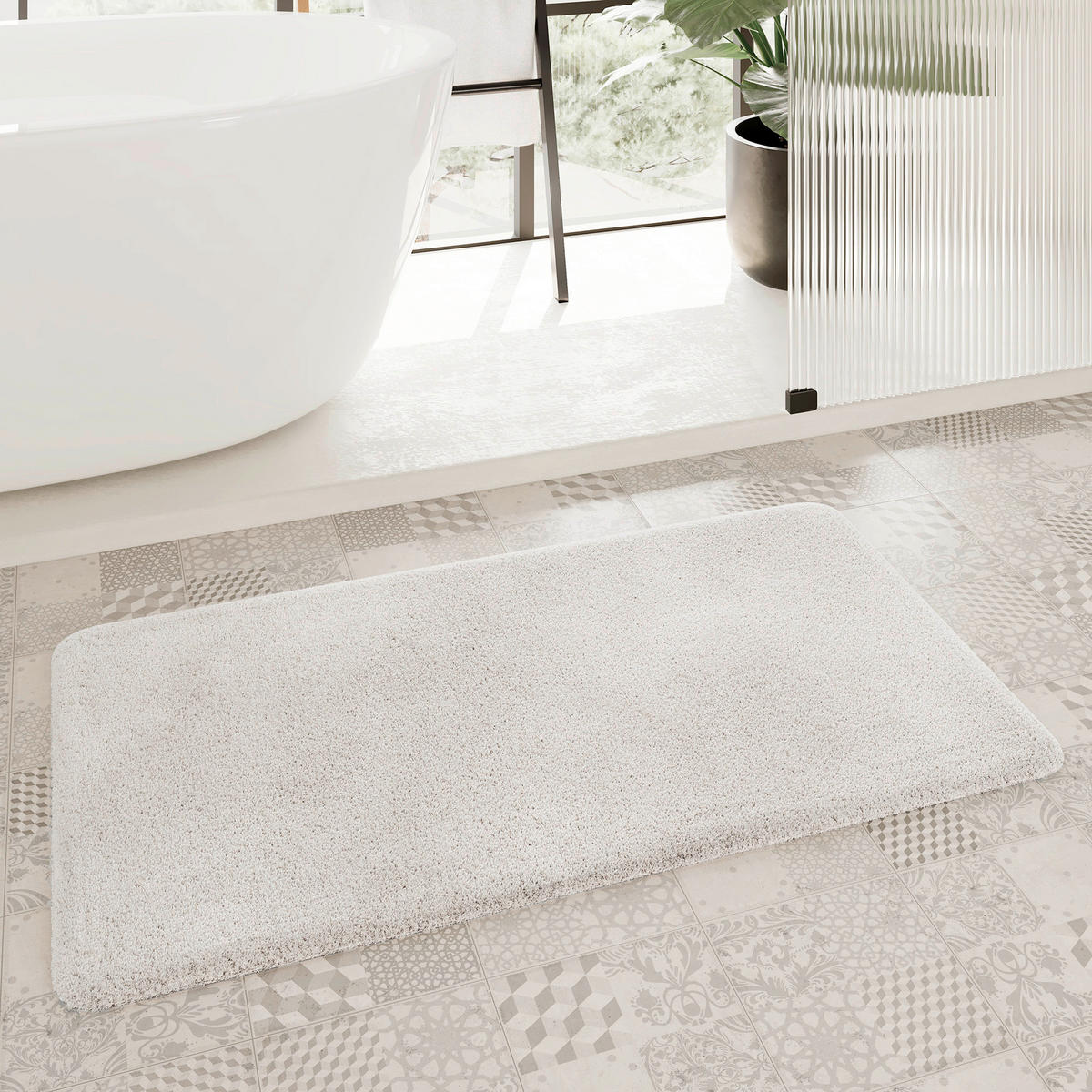 BADTEPPICH Elfenbein 80/150 cm  - Elfenbein, Basics, Kunststoff/Textil (80/150cm) - WECON HOME
