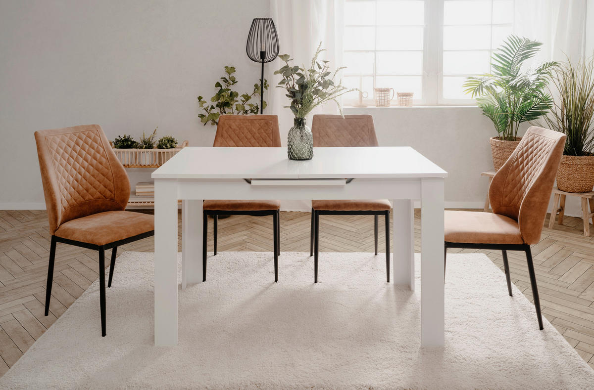 ESSTISCH in Holzwerkstoff 125-165/80/75 cm  - Weiss, Modern, Holzwerkstoff (125-165/80/75cm) - MID.YOU