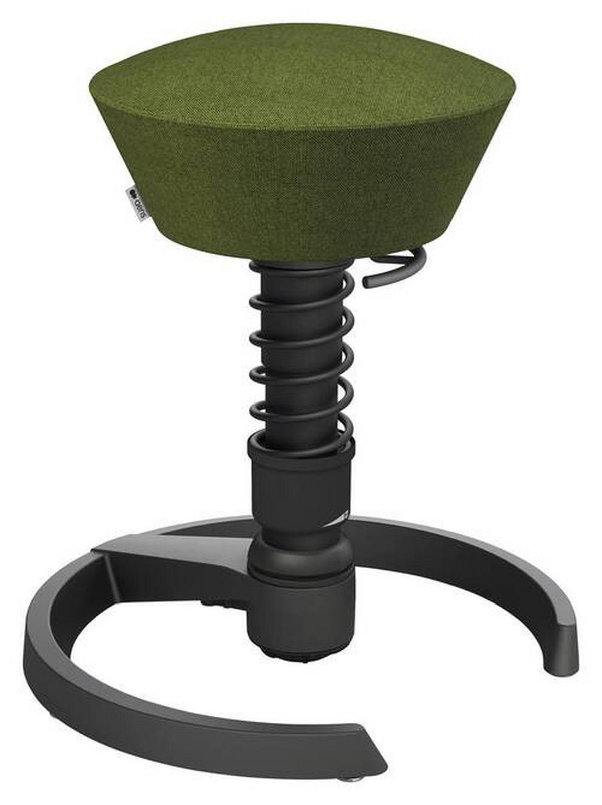 BÜROHOCKER Wollmischung mel. Grün, Schwarz  - Schwarz/Grün, Basics, Textil/Metall (55/45,66/55cm) - Aeris
