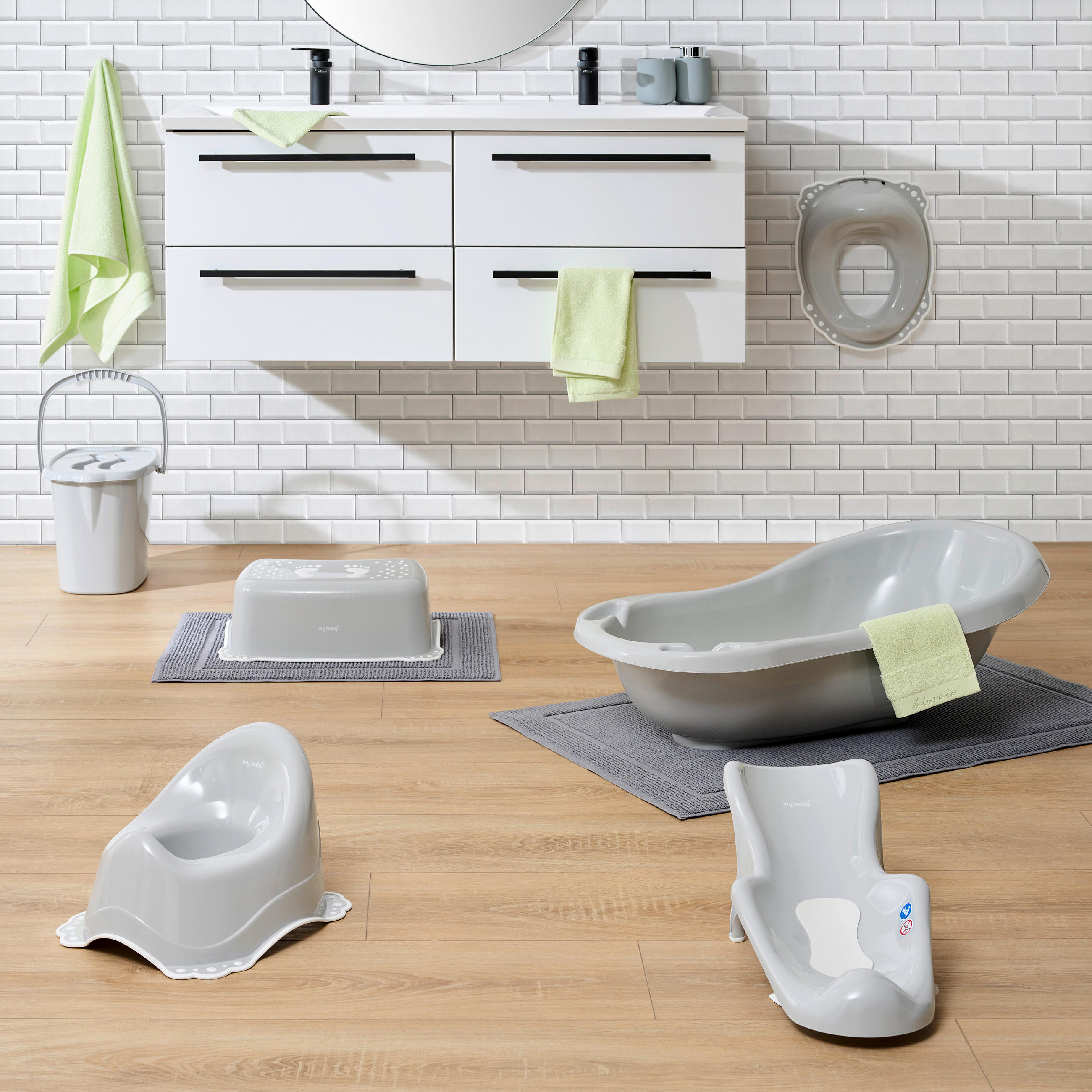 DETSKÁ VANIČKA - sivá, Basics, plast (84/45/28cm) - My Baby Lou