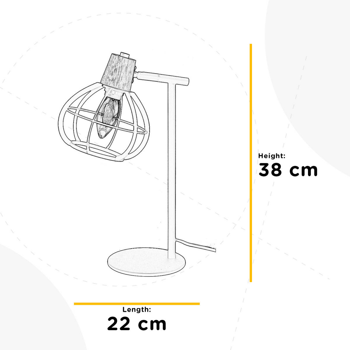 TISCHLEUCHTE 48/15/22 cm   - Weiß/Cappuccino, Basics, Kunststoff/Metall (48/15/22cm)